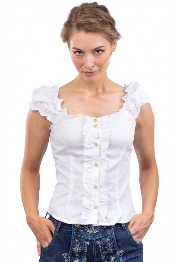 Damen Trachtenbluse Maria - weiss
