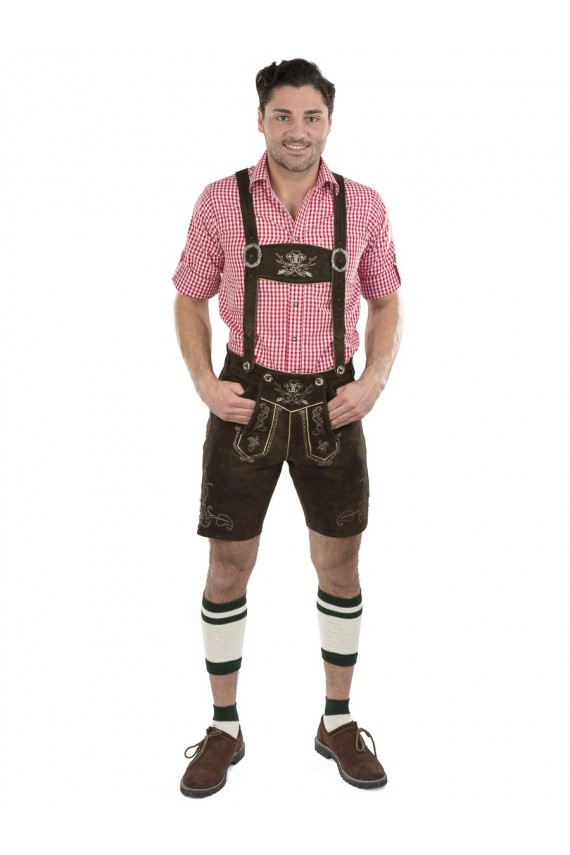 Herren Lederhose Wiensstern kurz