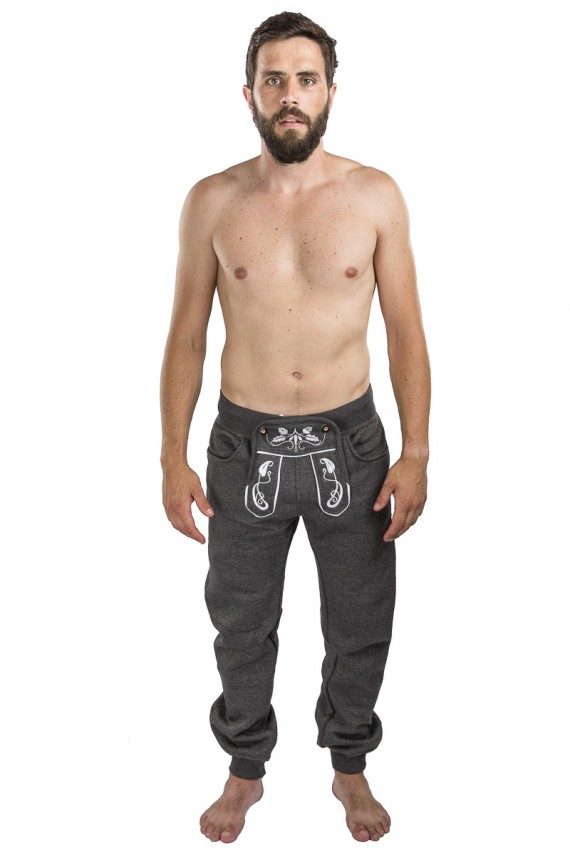 Herren Jogginghose Wiesnläufer - lang, dunkelgrau