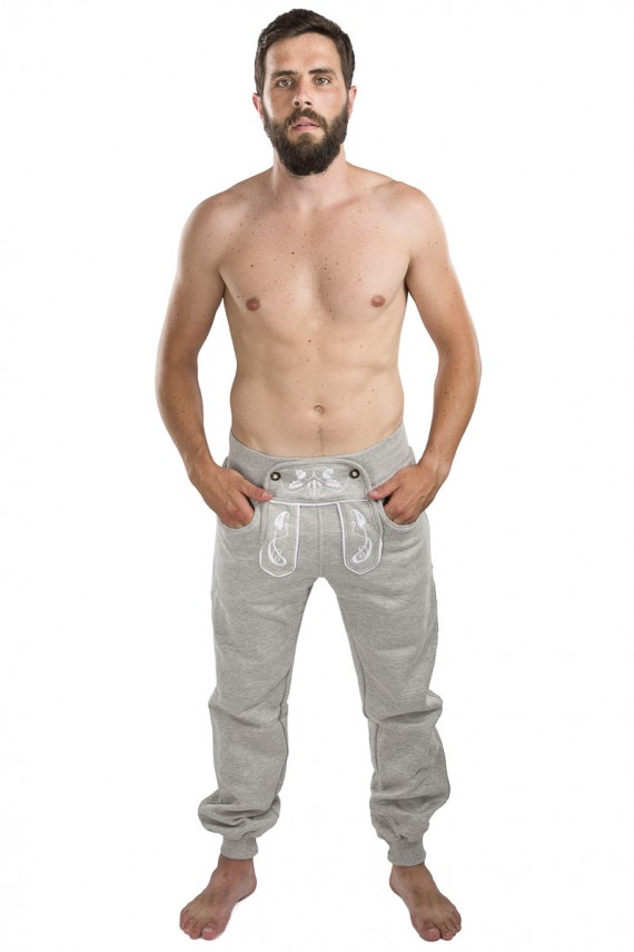 Herren Jogginghose Wiesnläufer - lang, hellgrau