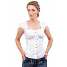 Damen Trachtenbluse Alpmühl - blau/weiss