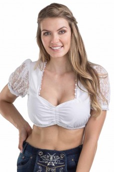 Damen Dirndlbluse Wiesnherz - weiss