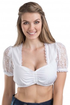 Damen Dirndlbluse Wiesnherz - weiss