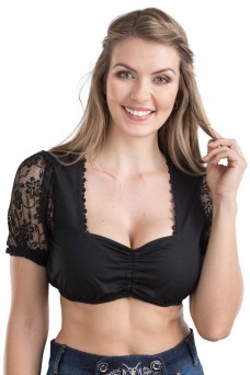 Damen Dirndlbluse Wiesnherz - schwarz