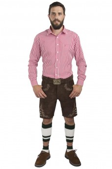 Herren Lederhose Wiesnbock - dunkelbraun 