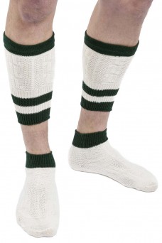 Trachtensocken Loferl - weiss-beige/grün