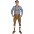 Herren Lederhose Wiesnstern hellbraun