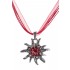 Damen Trachtenkette Edelweiß rot