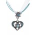 Damen Trachtenschmuck Herz mt Strass und Edelweiß türkis
