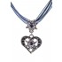 Damen Trachtenschmuck Herz mit Strass und Edelweiß blau